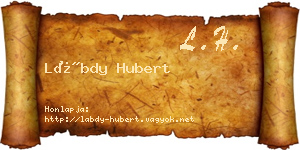 Lábdy Hubert névjegykártya